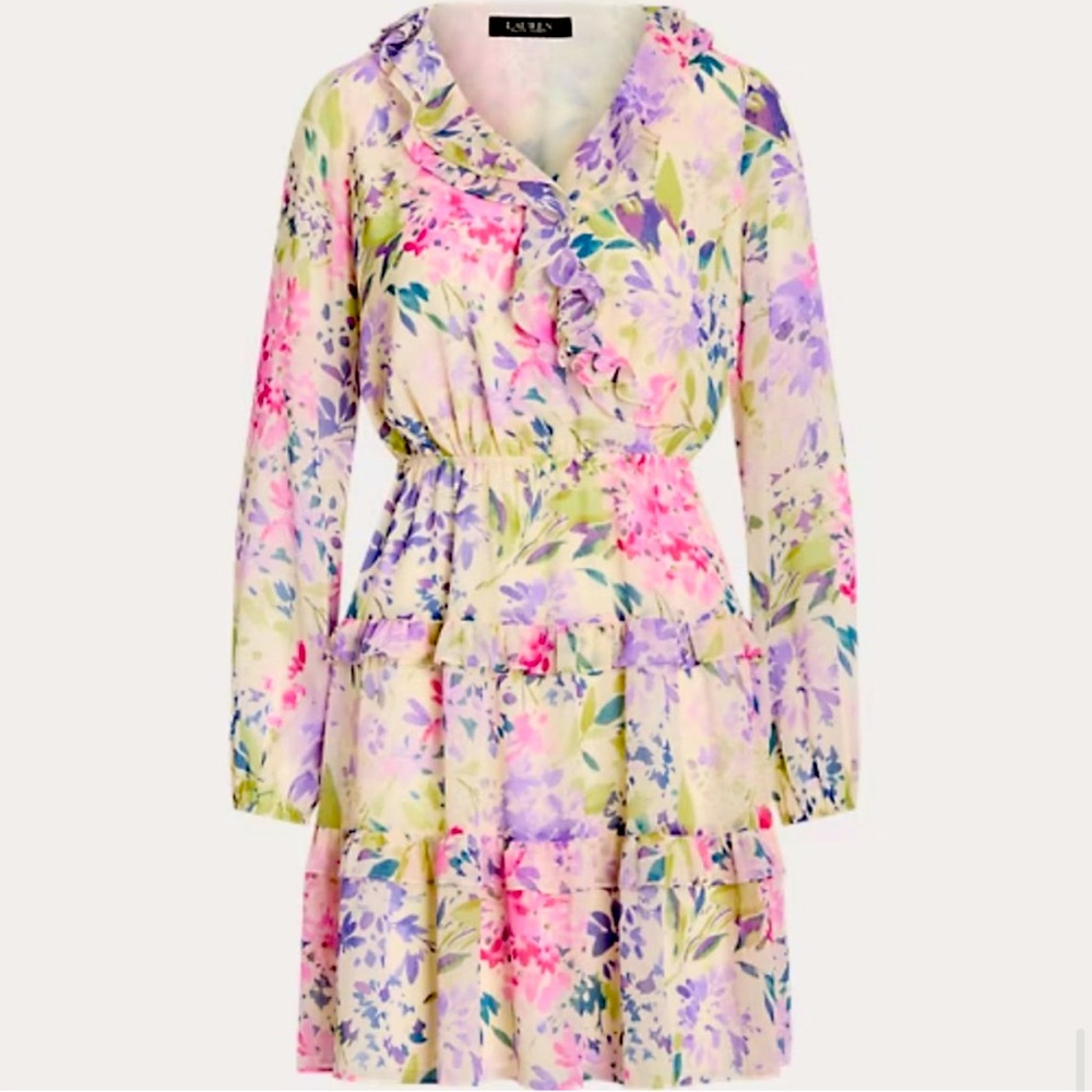 Ralph Lauren Cream and Purple Floral Dree